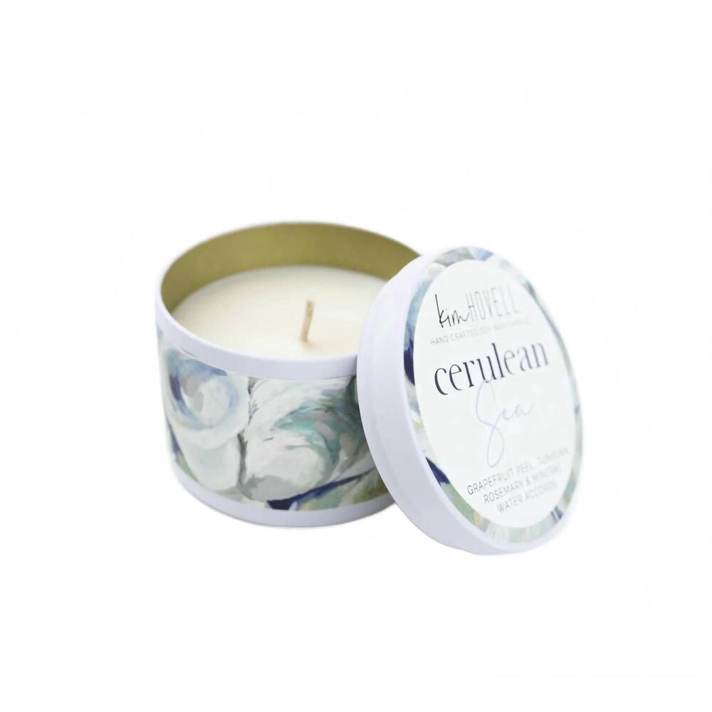 NEW ANNAPOLIS CANDLES cerluean sea 6oz in painted tin can